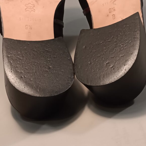 Mila Paoli women's Made in Italy Leather Low Block Heel Slide Sandals sz 9.5 B - Picture 11 of 14